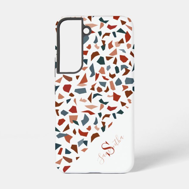 Modern Monogram Geometric Pattern Samsung Galaxy S22 Case (Back)