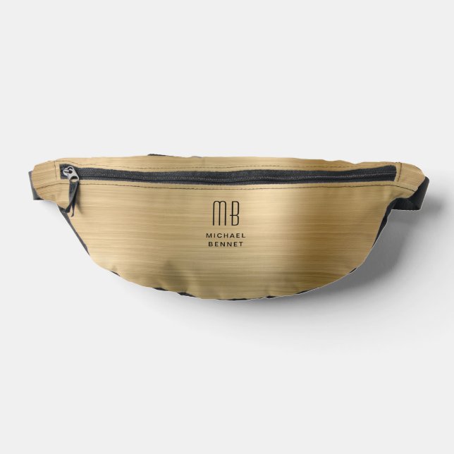 Modern Monogram Gold Bum Bags (Lay Down)