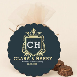  Modern monogram gold calligraphy wedding  Square Paper Coaster