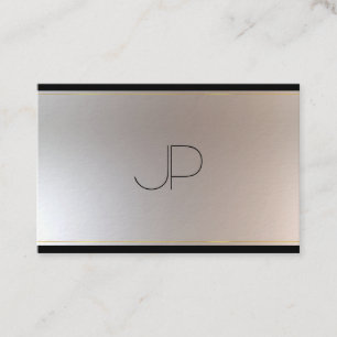 Modern Monogram Gold Silver Look Elegant Template Business Card