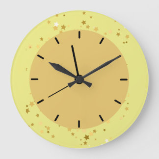 Modern Monogram Gold Star Acrylic Wall Clock