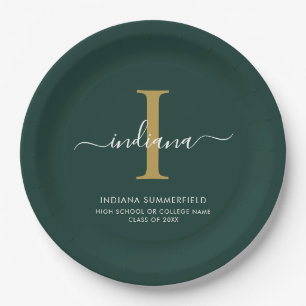 Modern Monogram Graduation 2026 Party Minimalist Paper Plate