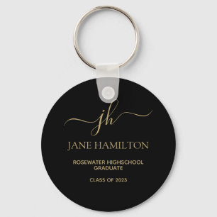 Modern Monogram Graduation Key Ring
