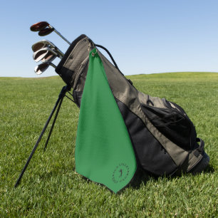 Modern Monogram Green and Black Golf Towel