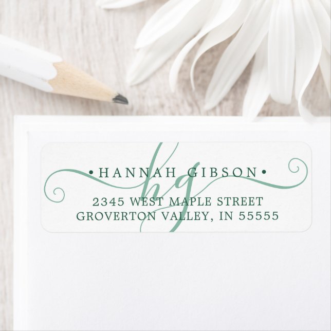 Modern Monogram Green Script Initials (Insitu)