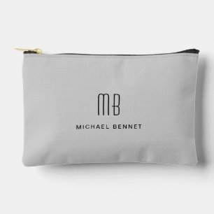 Modern Monogram Grey Accessory Pouch