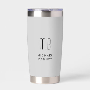 Modern Monogram Grey Insulated Tumbler