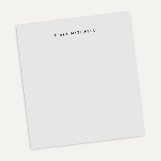 Modern Monogram Grey Stationery Simple Notepad (Creator Uploaded)