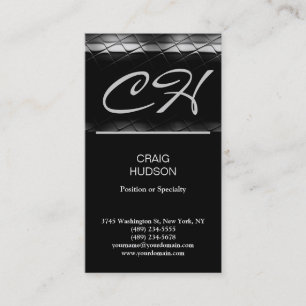 Modern Monogram Grey White Business Card