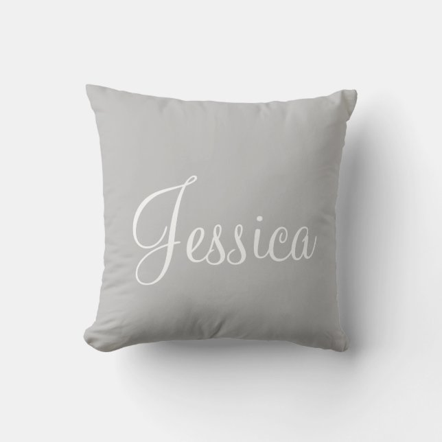 Modern Monogram Grey White Cushion (Front)