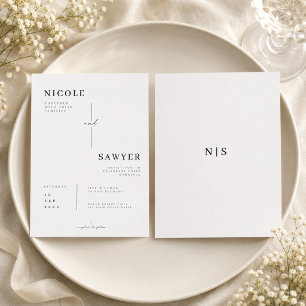 Modern Monogram Grid Wedding Invitation