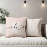 Modern Monogram Handwriting Calligraphy Name Cushion<br><div class="desc">Modern monogram with handwriting calligraphy name.</div>