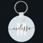Modern Monogram Handwriting Script Name Simple Key Ring<br><div class="desc">Modern monogram with handwriting script name.</div>
