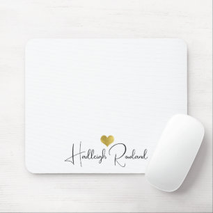 Modern Monogram Handwritten Script Name  Mouse Pad