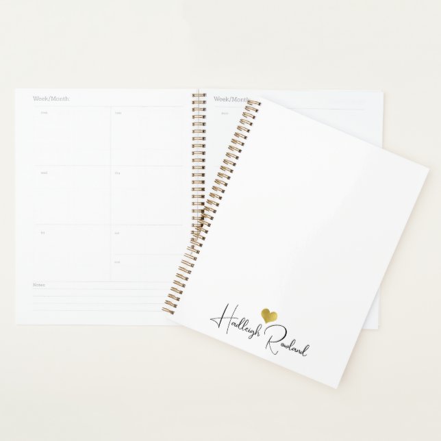 Modern Monogram Handwritten Script Name  Planner (Display)