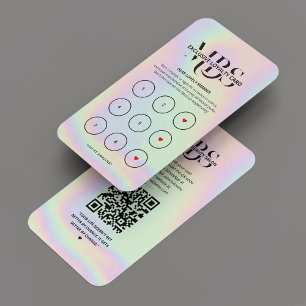 Modern Monogram Holographic Loyalty Card