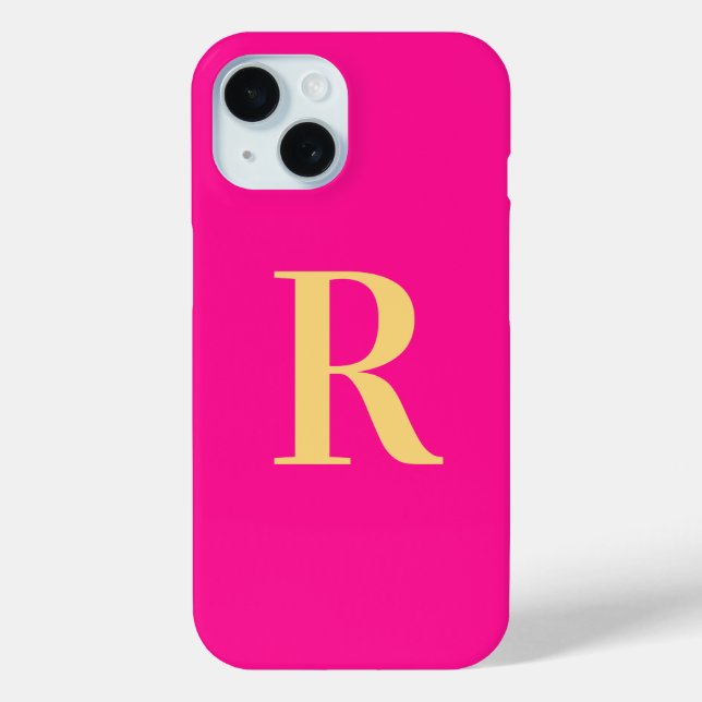 Modern Monogram Hot Pink Case-Mate iPhone Case (Back)
