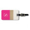 Modern Monogram Hot Pink Gold Striped Luggage Tag