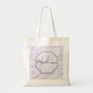 Modern Monogram in Stripes Tote Bag