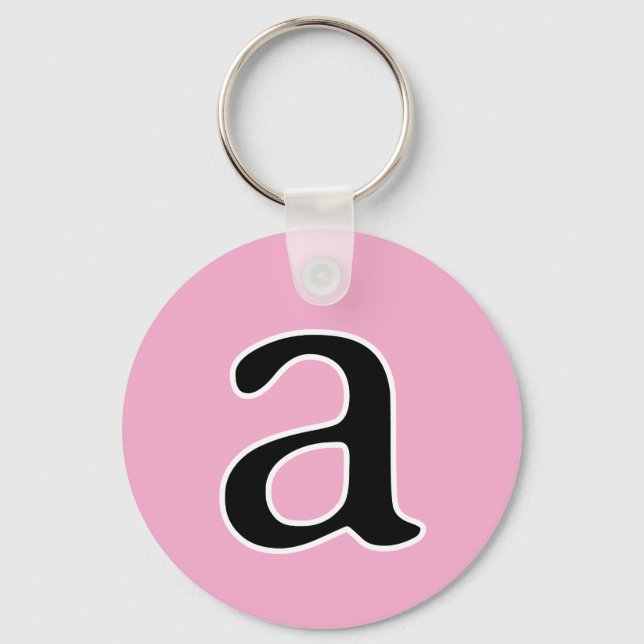 Modern Monogram Initial Alphabet Letter a Pink  Key Ring (Front)