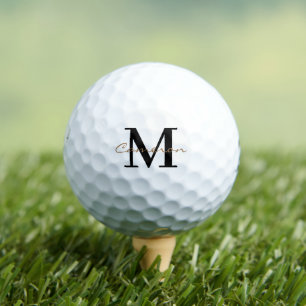 Modern Monogram Initial and Name Personalised Golf Balls