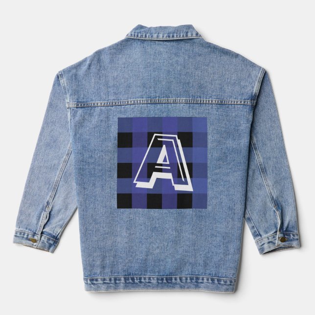 Modern Monogram Initial Custom Denim Jacket (Back)