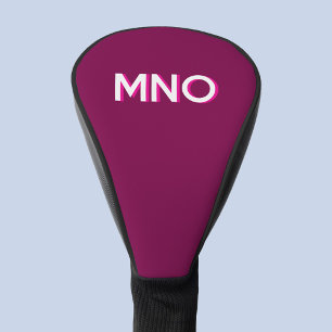 Modern Monogram Initial Dark Pink Burgundy Golf Head Cover