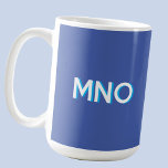 Modern Monogram Initial Drop Shadow Blue Coffee Mug<br><div class="desc">Modern minimalist monogram initial design which can be changed to personalise. White on a deep blue background with a turquoise 3D effect drop shadow.</div>