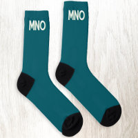 Modern Monogram Initial Drop Shadow Teal Green