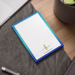 Modern Monogram Initial Elegant Script Business Post-it Notes