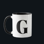Modern Monogram Initial Letter Black  Mug<br><div class="desc">Simple,  trendy custom initial letter monogram coffee mug in modern minimalist typography in black. A perfect personalised gift.</div>