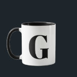 Modern Monogram Initial Letter Black  Mug<br><div class="desc">Simple,  trendy custom initial letter monogram coffee mug in modern minimalist typography in black. A perfect personalised gift.</div>