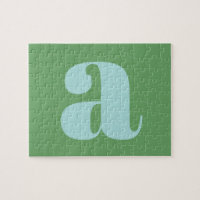Modern Monogram Initial Letter Blue and Green