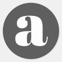 Modern Monogram Initial Letter Classic Black White