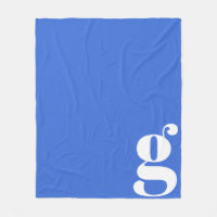 Modern Monogram Initial Letter Cute Bright Blue