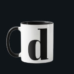 Modern Monogram Initial Letter D Black and White Mug<br><div class="desc">Cute modern d monogram in black and white. If your preferred letter does not work on this mug,  please see the monogram mug collection for the letter you'd like or contact me.</div>