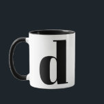 Modern Monogram Initial Letter D Black and White Mug<br><div class="desc">Cute modern d monogram in black and white. If your preferred letter does not work on this mug,  please see the monogram mug collection for the letter you'd like or contact me.</div>