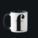Modern Monogram Initial Letter f Black and White Mug<br><div class="desc">Cute modern f monogram in black and white. If your preferred letter does not work on this mug,  please see the monogram mug collection for the letter you'd like or contact me.</div>