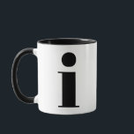 Modern Monogram Initial Letter i Black and White Mug<br><div class="desc">Cute modern i monogram in black and white. If your preferred letter does not work on this mug,  please see the monogram mug collection for the letter you'd like or contact me.</div>