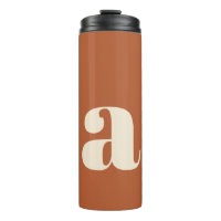 Modern Monogram Initial Letter in Rust and Cream