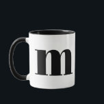 Modern Monogram Initial Letter m Black and White Mug<br><div class="desc">Cute modern m monogram in black and white. If your preferred letter does not work on this mug,  please see the monogram mug collection for the letter you'd like or contact me.</div>