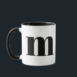 Modern Monogram Initial Letter m Black and White Mug<br><div class="desc">Cute modern m monogram in black and white. If your preferred letter does not work on this mug,  please see the monogram mug collection for the letter you'd like or contact me.</div>