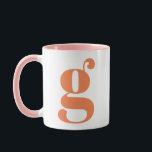 Modern Monogram Initial Letter Orange Pink Mug<br><div class="desc">Cute modern monogram with the letter of your choosing,  in pink and orange.</div>