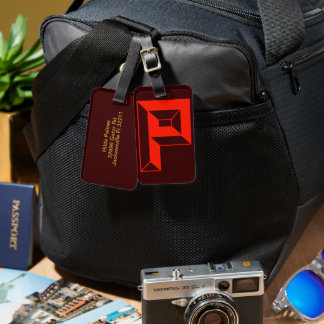 Modern Monogram Initial Letter P Luggage Tag