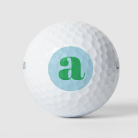 Modern Monogram Initial Letter Pastel Blue Green