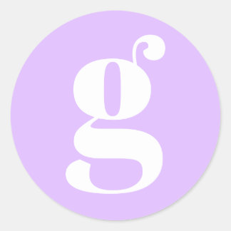 Modern Monogram Initial Letter Pastel Lavender Classic Round Sticker