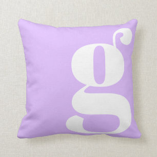 Modern Monogram Initial Letter Pastel Lavender Cushion