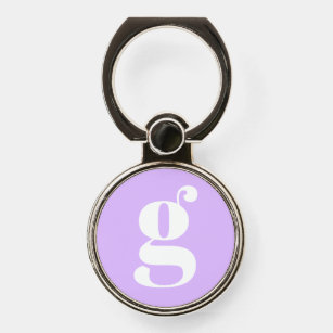 Modern Monogram Initial Letter Pastel Lavender Phone Ring Stand