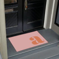 Modern Monogram Initial Letter Pastel Pink Orange
