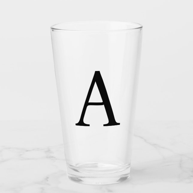 Modern Monogram Initial Letter Trendy Glass (Front)